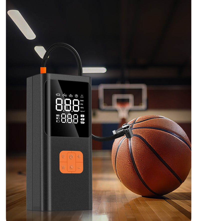 New car emergency starting power supply, mini portable wireless air pump with power bank integrated device, electric air pump