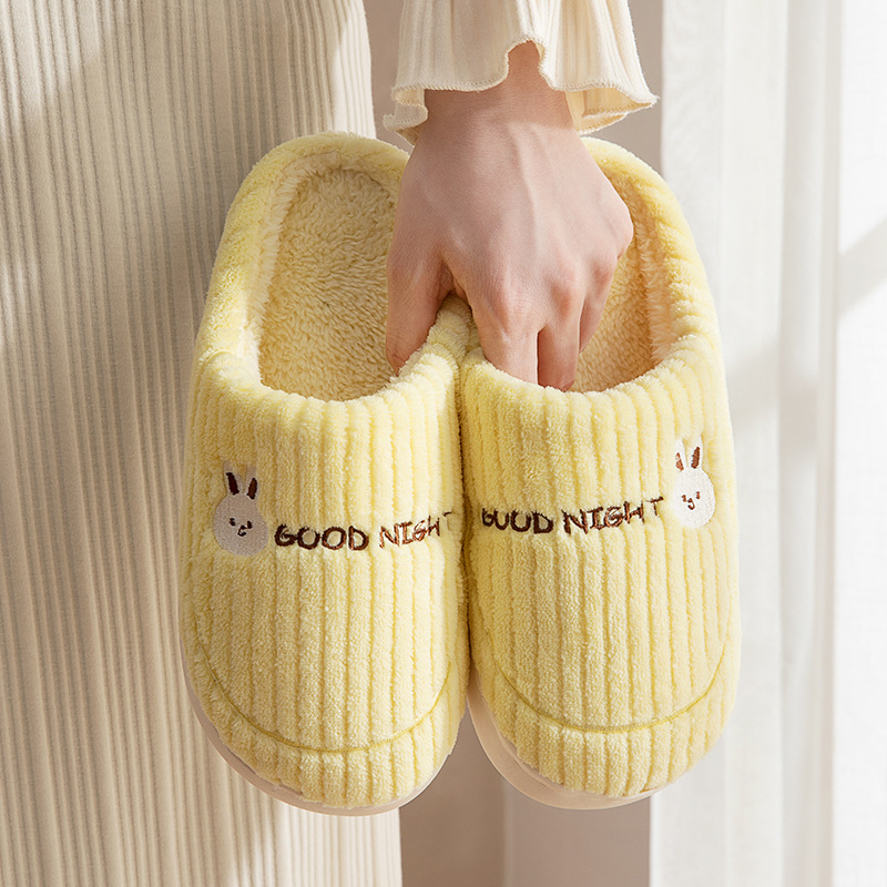 JELIA zapatillas de algodón para hombres otoño y invierno nuevo interior cálido pareja antideslizante y peluche zapatillas de algodón mujer