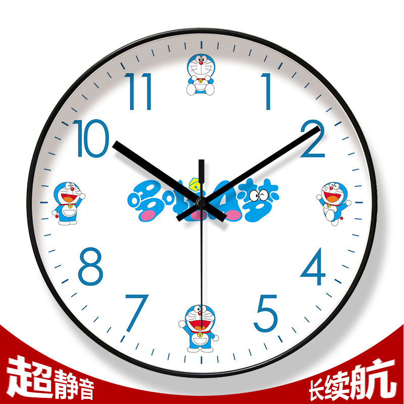 6820 children's cute and fresh wall clock living room clock Doraemon…
