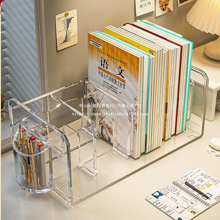 Настольная книжная полка акрилового книжного шкафа офисного общежития держатель документов прозрачный студенческий стол шкаф для хранения книг
