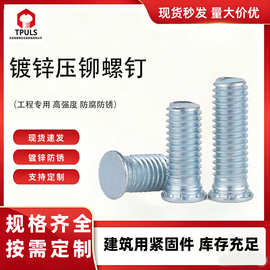 镀锌蓝白压铆螺钉镀锌建筑设备工地螺丝螺钉批发现货