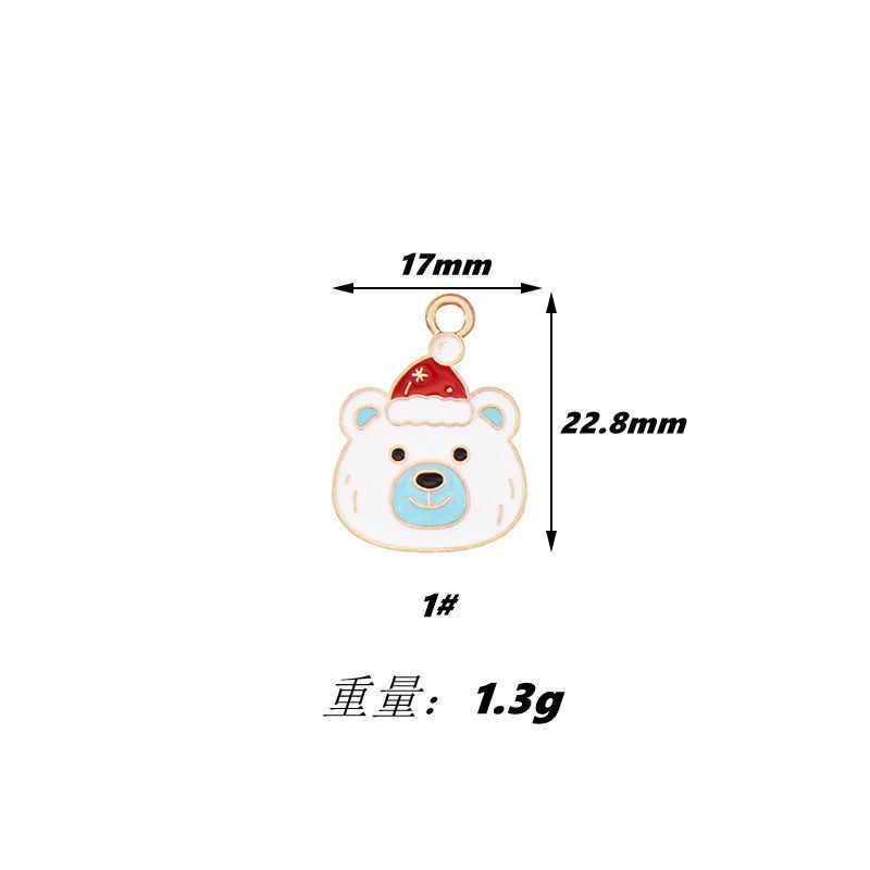 跨境圣诞节卡通DIY饰品配件滴油合金圣诞老人雪花麋鹿耳饰吊坠配|undefined