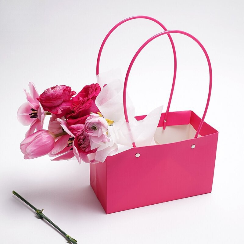 Macaron Color Lover Simple Waterproof Paper Bag Large Piece of Flower Mud Handbag Flower Handbag Packaging Material