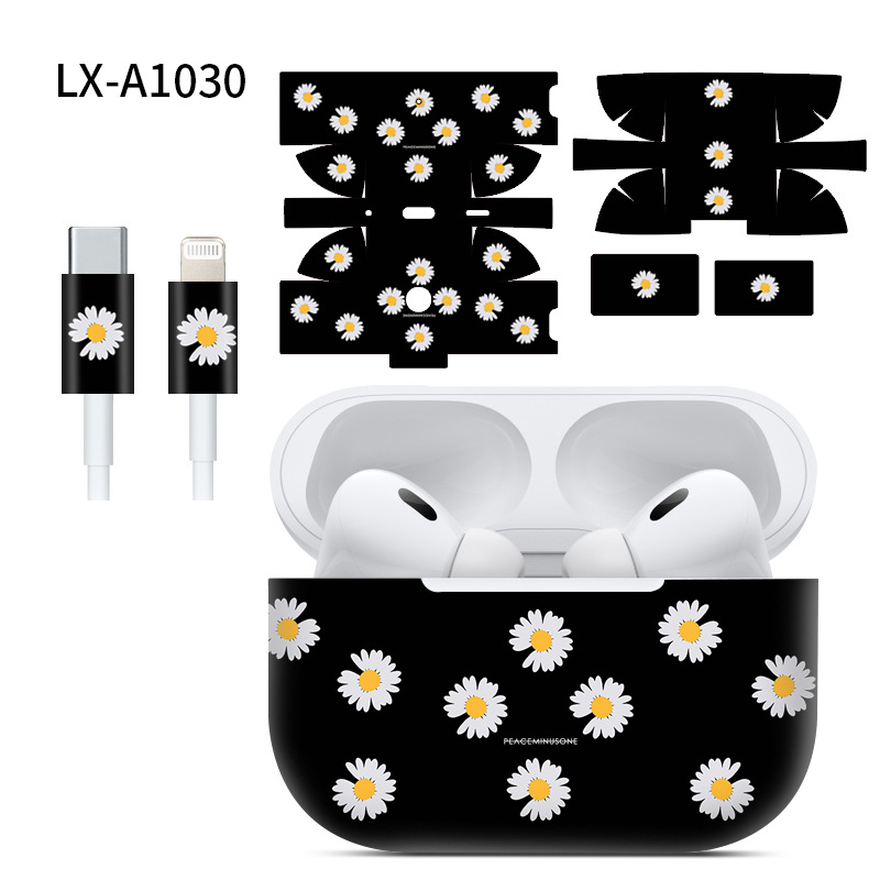 Adecuado para pegatinas de AirPods Pro2/Pro3, textura mate, película para auriculares Apple, película protectora de cobertura total