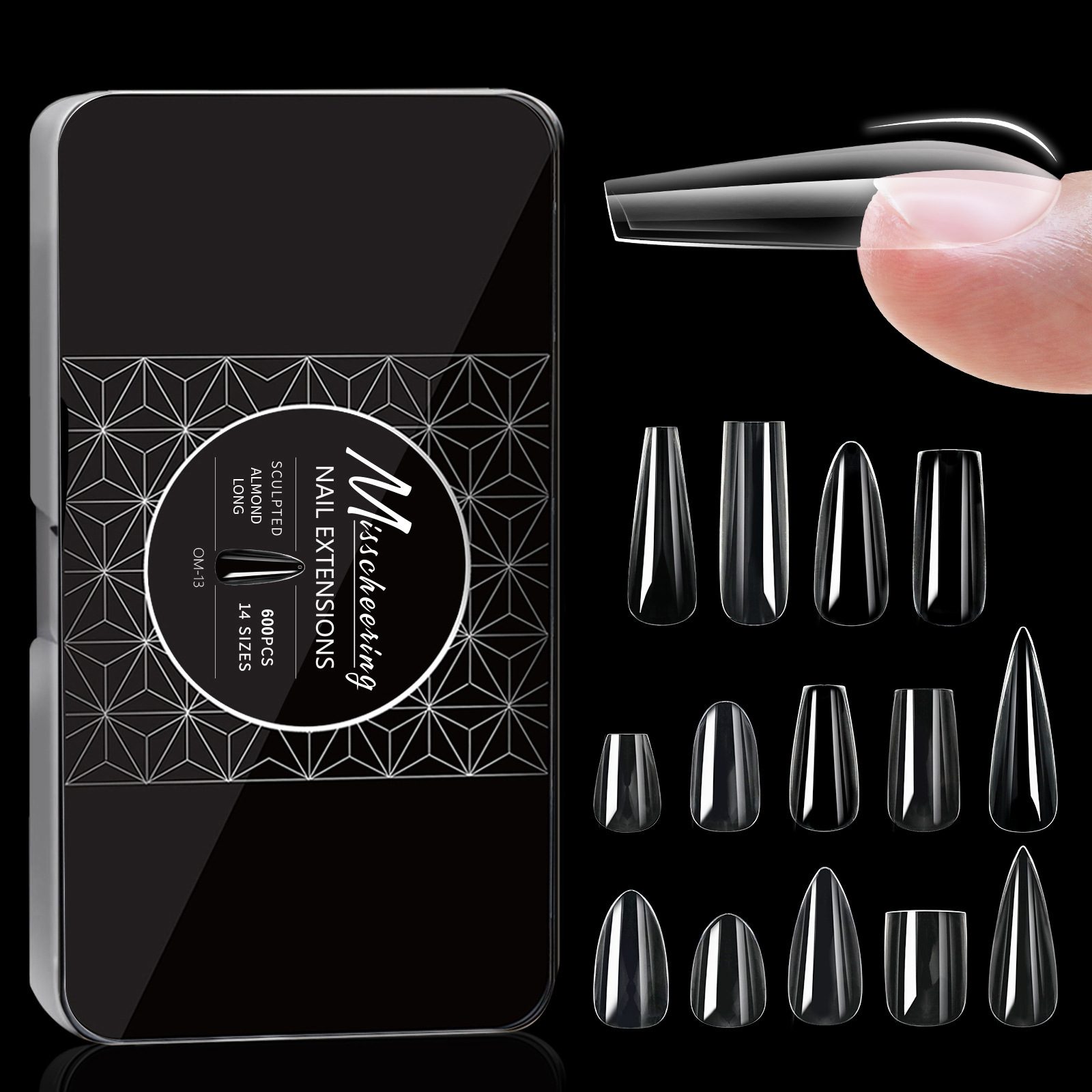 transparent fake nails for manicure