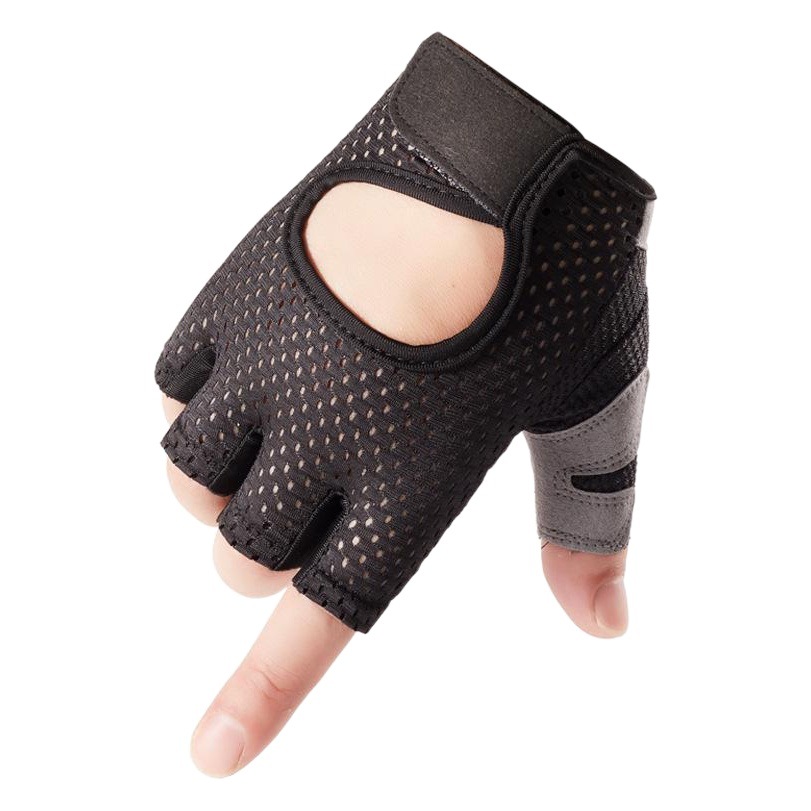 Guantes de fitness para hombres y mujeres yoga gimnasio deportes al aire libre medio dedo antideslizante malla trasera agujero transpirable Amazon JS15