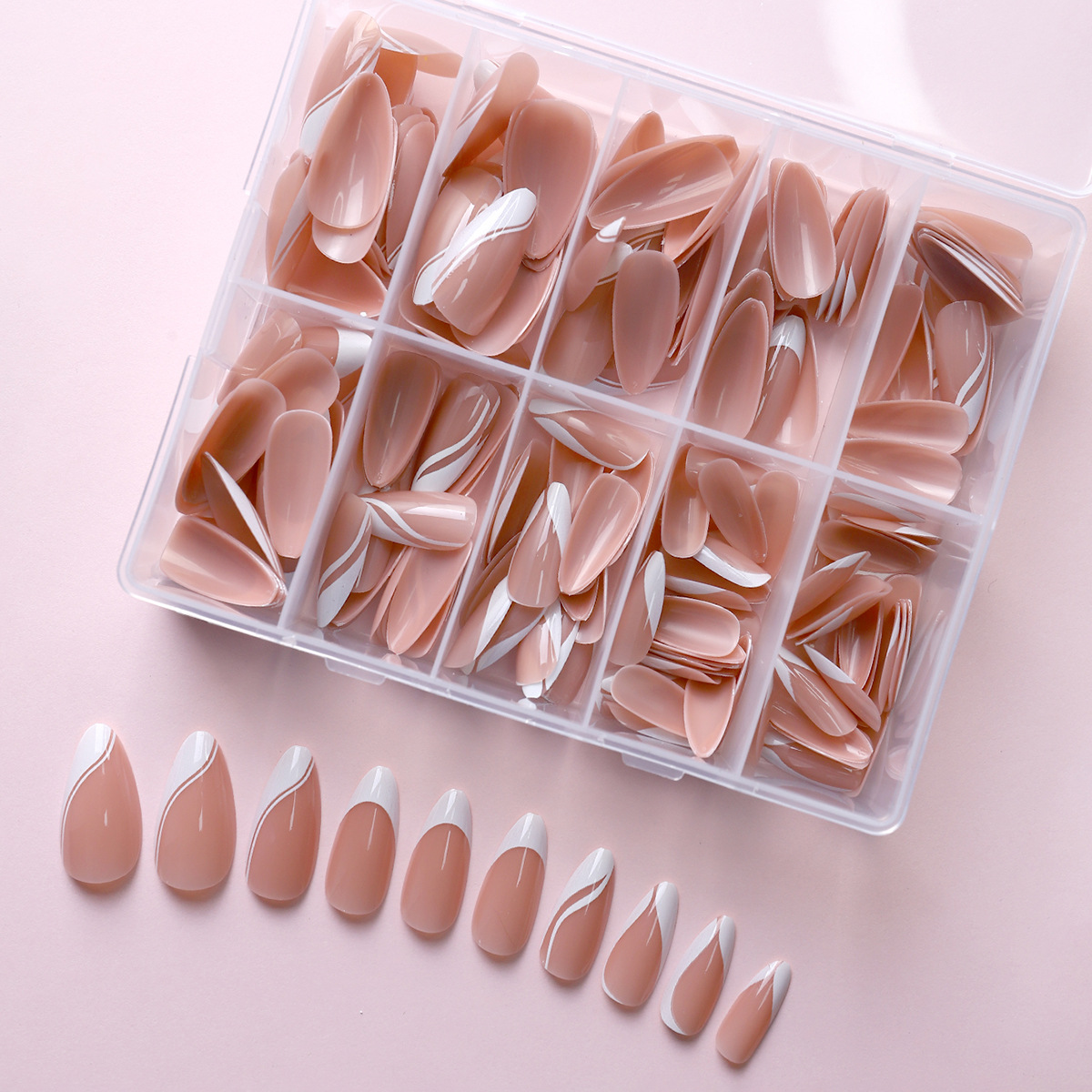 Fábrica directa de parches de uñas falsas franceses al por mayor de uñas removibles 360 piezas al por mayor