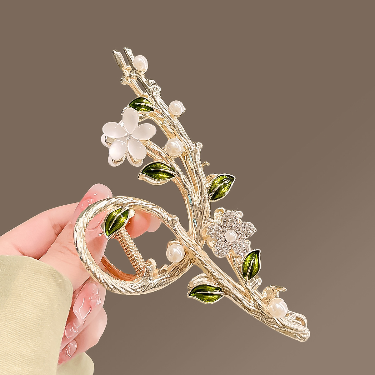 Women's Gender Pastoral Style Women's Lady Pastoral Flower Alloy Hair Claws