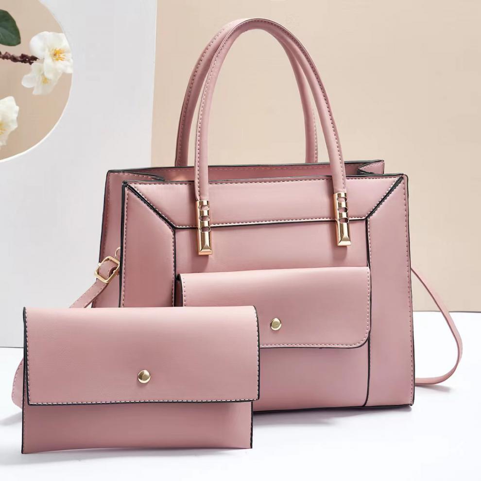 Bag Sets Bags Type Casual, Daily Occasion Women's Large Pu Leather Solid Color Vintage Style Classic Style Square Zipper Bag Sets