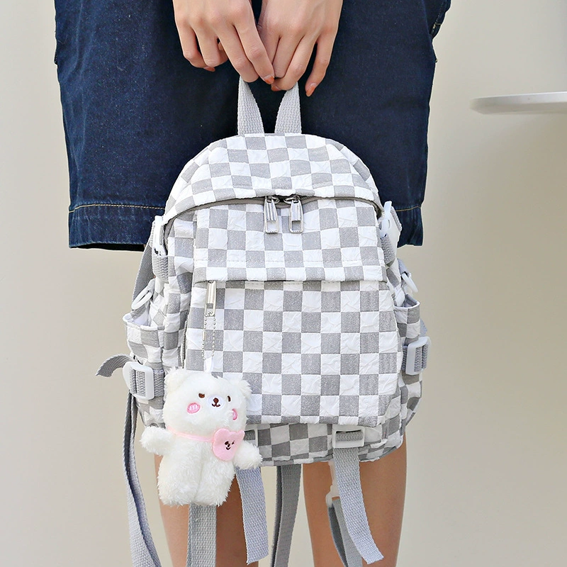 Fresh cute backpack, handheld one-shoulder bag to go out, decorative stitching