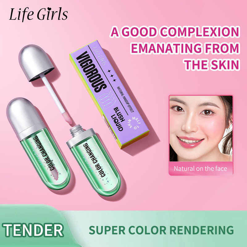 Life Girls blush líquido suave y humectante, maquillaje tierno y tierno, maquillaje de belleza transfronterizo, rousseau