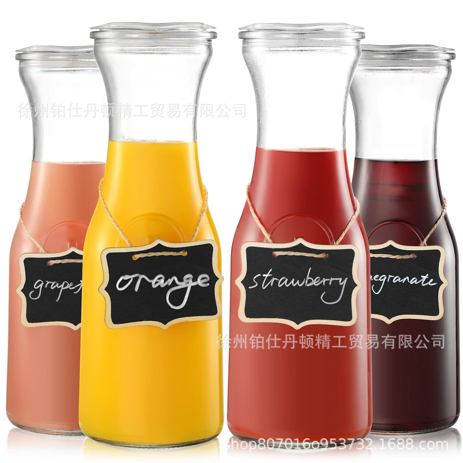 亚马逊饮料瓶透明玻璃果汁杯牛奶瓶玻璃冷水壶分装罐水瓶咖啡瓶