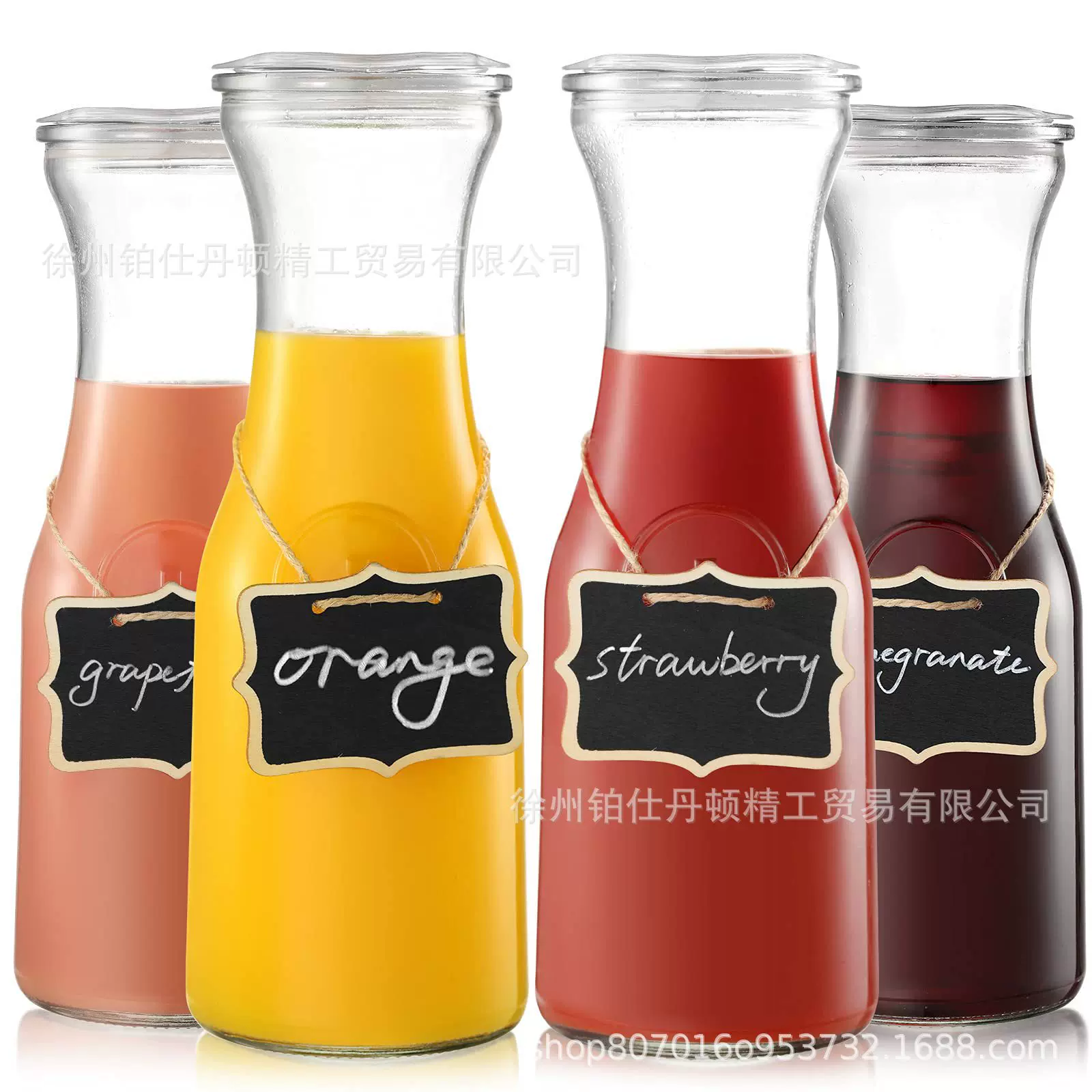 亚马逊饮料瓶透明玻璃果汁杯牛奶瓶玻璃冷水壶分装罐水瓶咖啡瓶