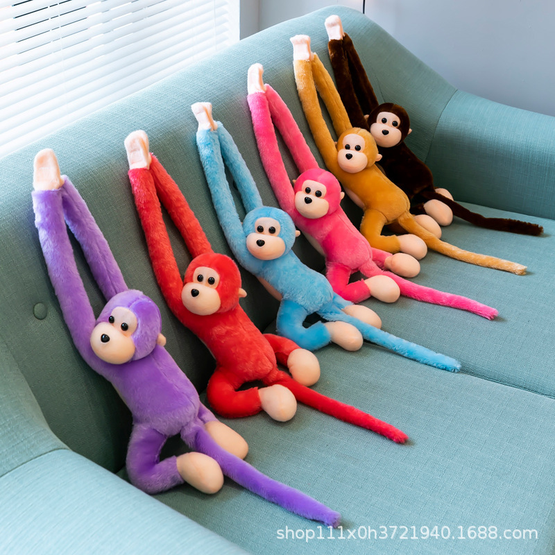 Wholesale Colorful Long-Armed Monkey Doll Curtain Strap Little Monkey Plush Toy Electric Car Anti-Collision Doll