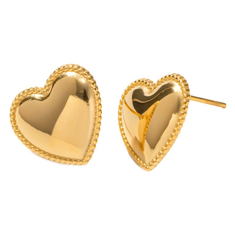 Europa y América Internet celebridad moda popular pendientes 18K chapado en oro de acero inoxidable con incrustaciones pendientes encantadores pendientes de diseño al por mayor