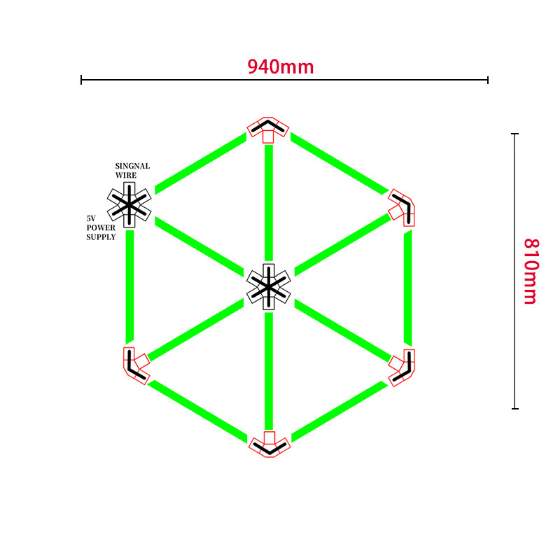 Transfronterizos led luz de atmósfera RGB amplio voltaje 110V colorido panal lámpara hexagonal para garaje lavado de automóviles panal lámpara de empalme