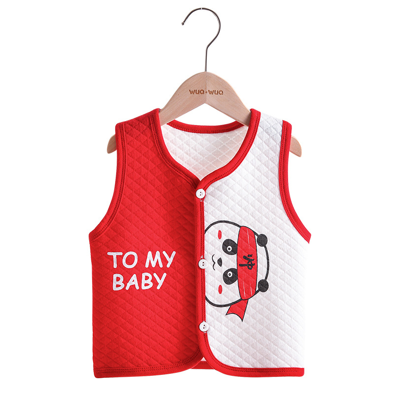 婴儿马甲春秋外穿新生儿纯棉马夹冬季小宝宝儿童夹棉秋冬保暖背心