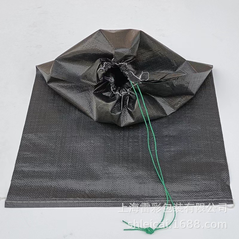 厂家供应束口编织袋  束口抽绳编织袋 黑色编织袋