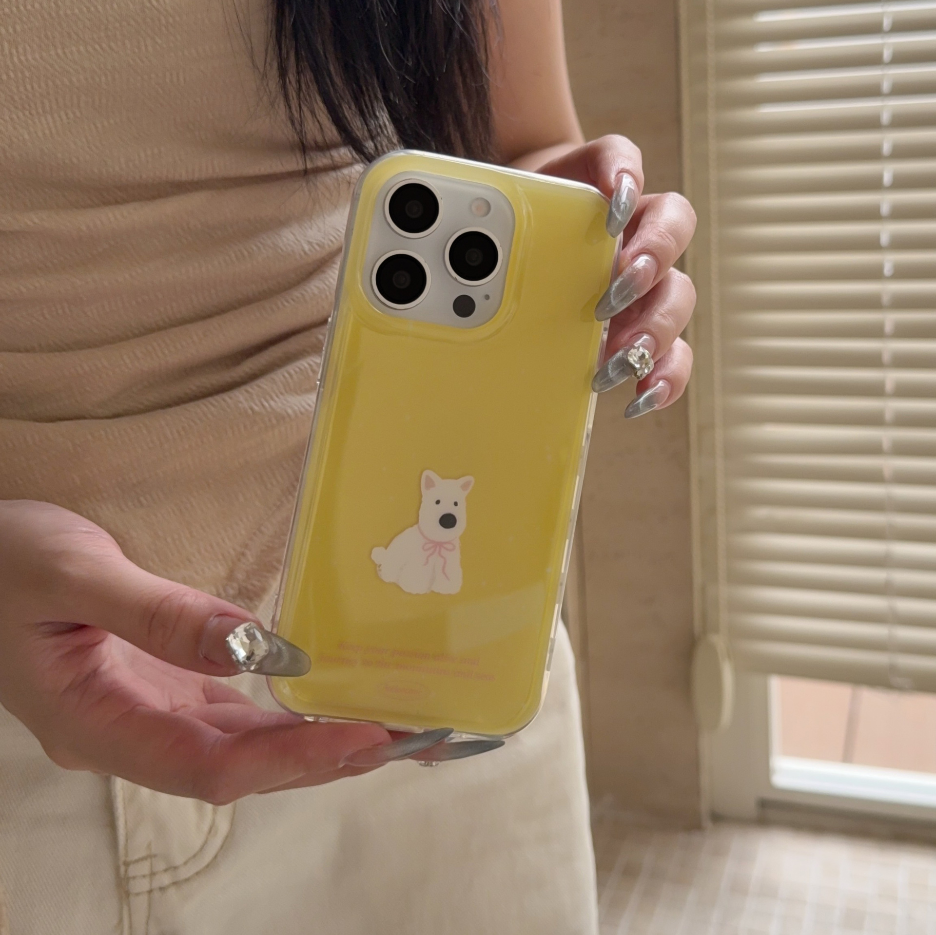 El nicho simple y simple salpicadura de tinta West Highland para iPhone15/16 funda para teléfono móvil 14PM nuevo 16PM13 pareja 15Pro