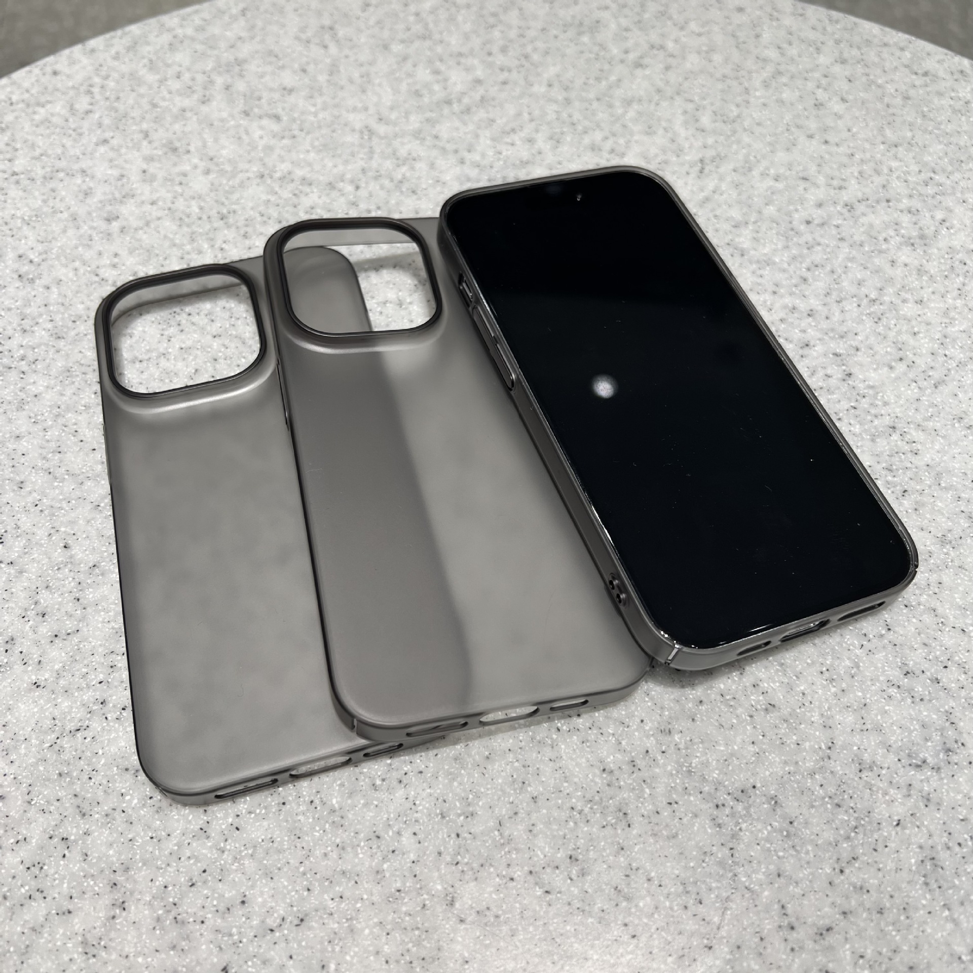 Suitable for iPhone 14 Pro Max large hole ultra-thin PC hard case, Apple 15 skin-friendly sandpaper shell, 12 original phone case