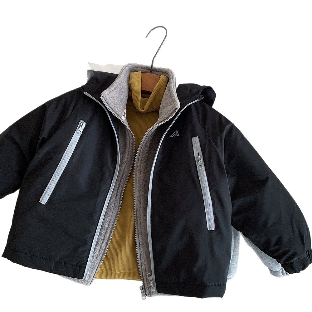 [Despacio especial de invierno sin reembolso] Kino niños encapuchados algodón chaqueta de invierno para niños 3 - en - 1 abrigo de asalto