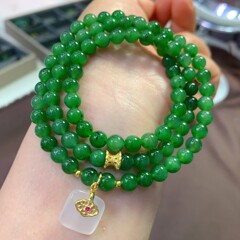 高品质起光玻璃体冰透水润乌兰海碧玉项链DIY 新中式和田玉女项链