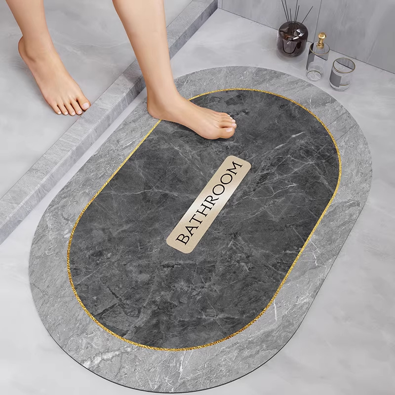 Año Nuevo alfombra de baño de absorción rápida almohadilla de pies secos barro de diatomas rojo puerta de baño antideslizante alfombra de boda