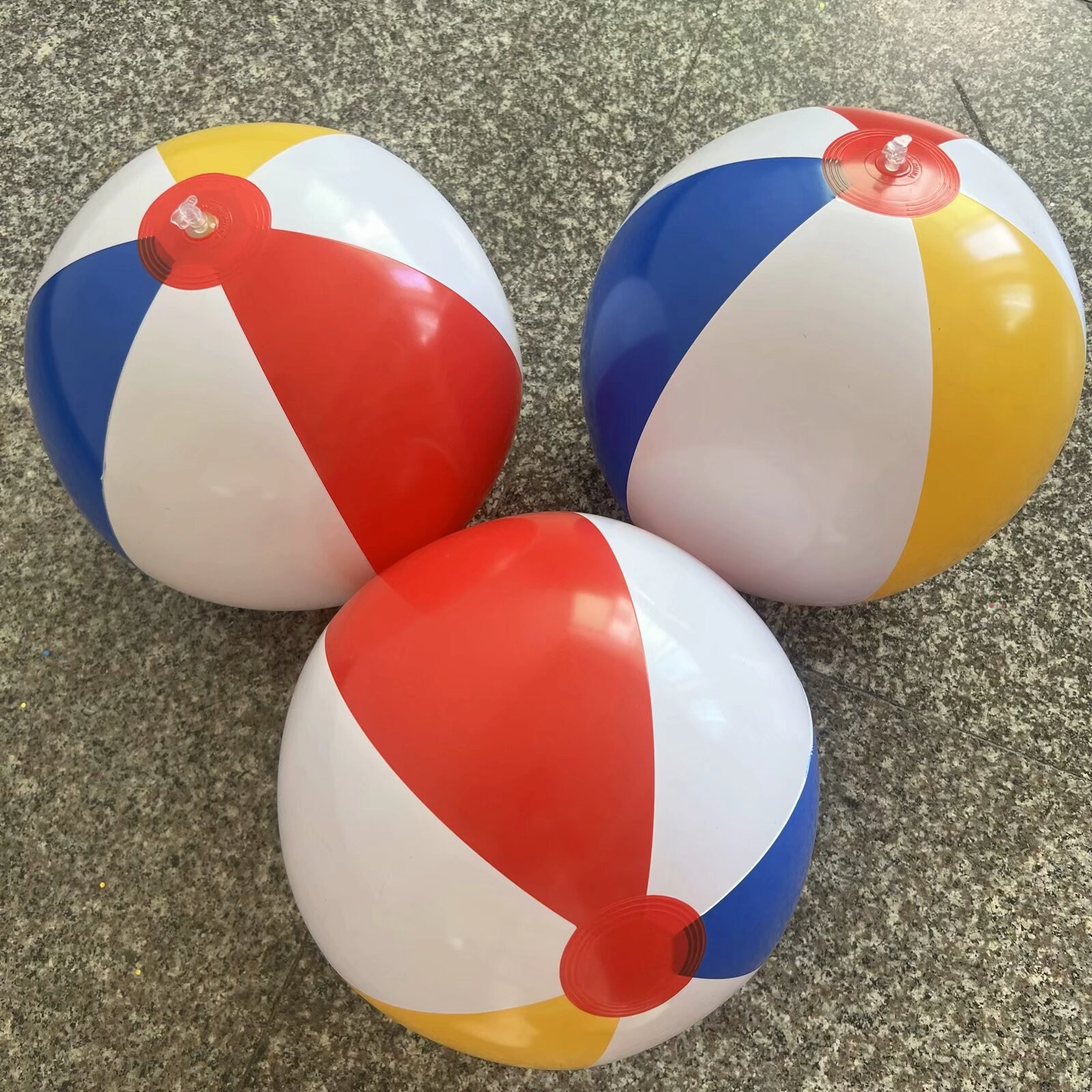 Hot-Selling Wholesale Toys in Stock, Four-Color Beach Balls, Inflatable Toy Balls, Colorful Balls, Water Play Colorful Ocean Balls