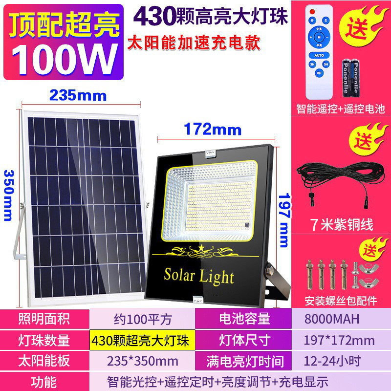 Zhongshan lámpara solar luz de inundación nueva iluminación del hogar rural impermeable Super brillante Lámpara de calle solar lámpara de jardín al aire libre