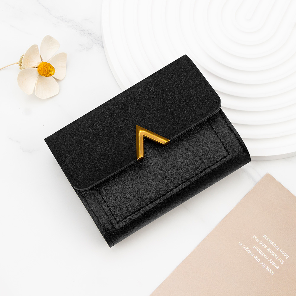 Nuevo estilo coreano simple de las mujeres cartera corta de gran capacidad chica estudiante cartera pequeña tarjeta titular de la moneda monedero