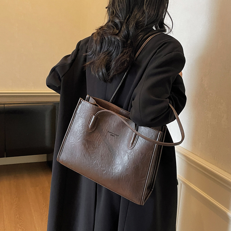 秋冬新款大容量托特包2025新款女式上班通勤休闲简约手提单肩包|undefined