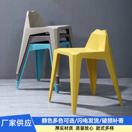 猫儿塑料椅子靠背家用现代简约休闲奶茶汉堡店凳子餐椅洽谈书桌椅
