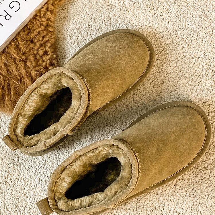 [Broken code clearance] New snow boots female fur all -round cowhide cotton cotton shoes thickened and warm spot wholesale