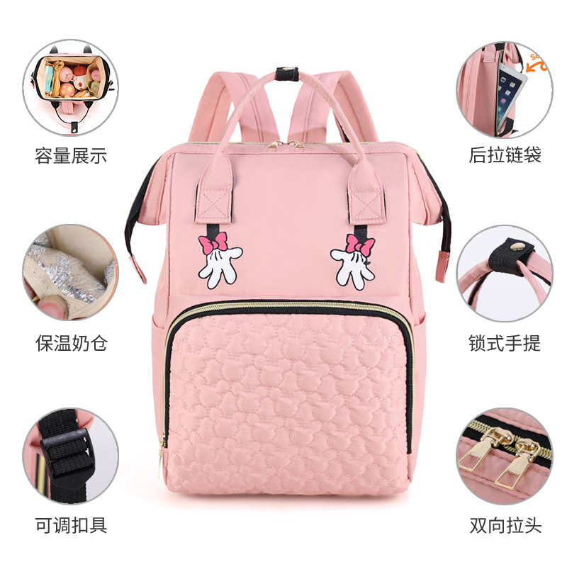 大容量媽咪包2023新款便攜戶外出行多隔層母嬰包多功能雙肩收納包