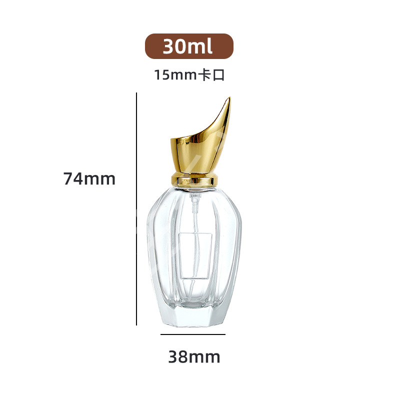Botella de Vidrio de Fondo Grueso con Pulsador para Perfume 30-100 ml de Vidrio