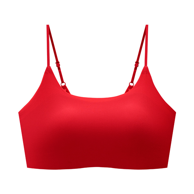 2026 nuevo chaleco de cinturón de papel sin huellas se puede usar ropa interior de mujer taza delgada gran pecho pequeño bra de espalda