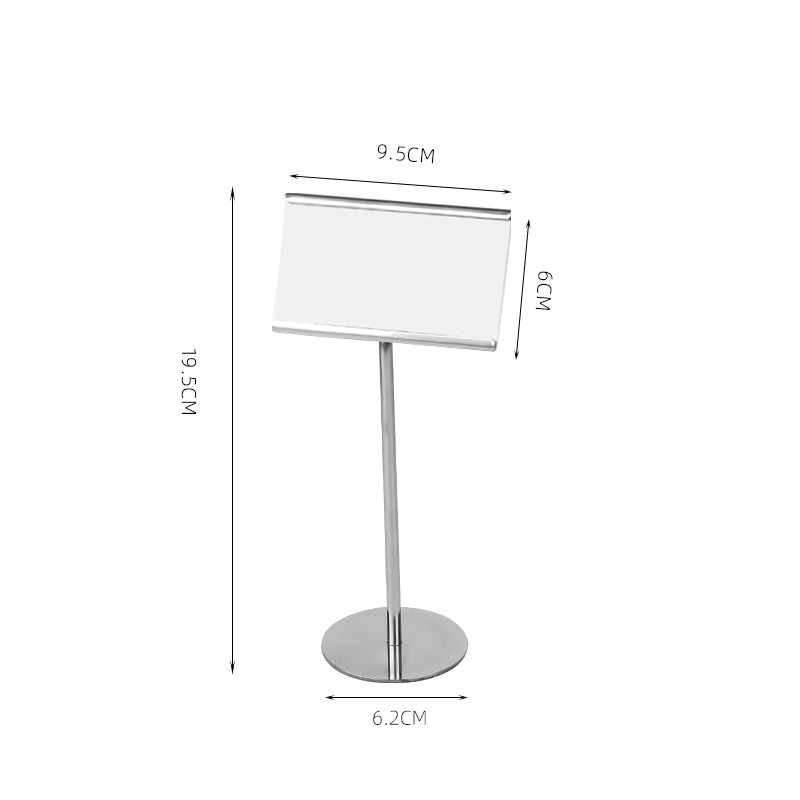 Soporte de menú de acero inoxidable creativo soporte de tarjeta de menú de restaurante soporte de mesa soporte de asiento de mesa Nombre de menú buffet soporte de exhibición