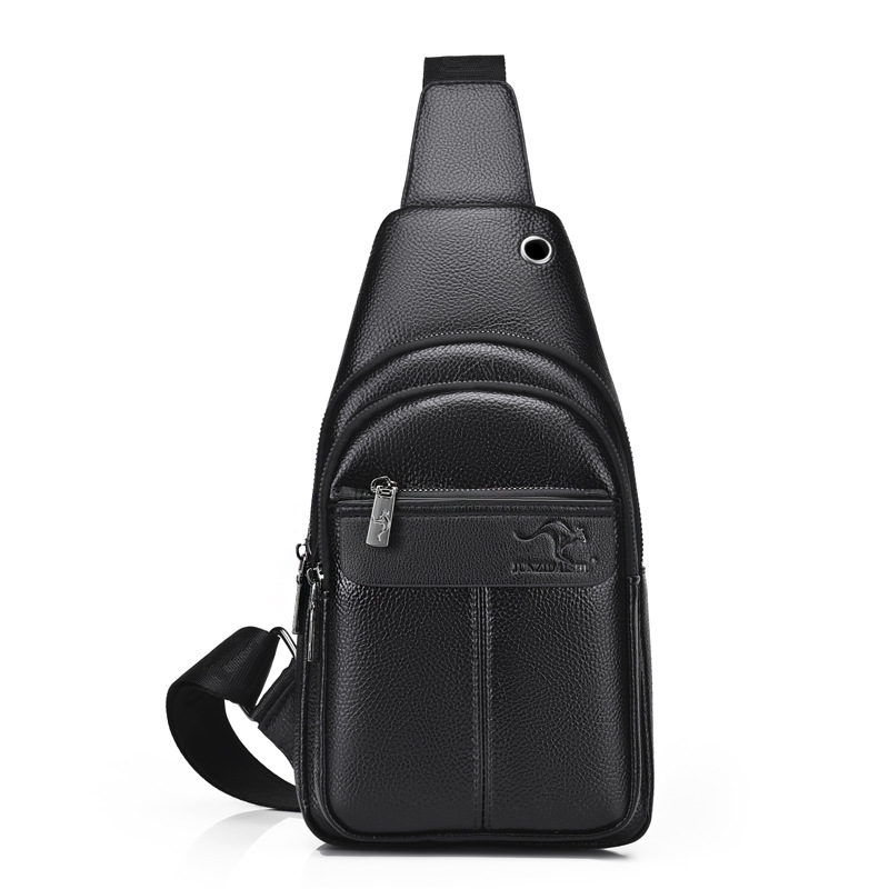 2022 nuevo bolso de pecho de los hombres Bolso de hombro de los hombres de gran capacidad Multi-compartimiento de cuero suave bolso casual crossbody de una pieza de entrega