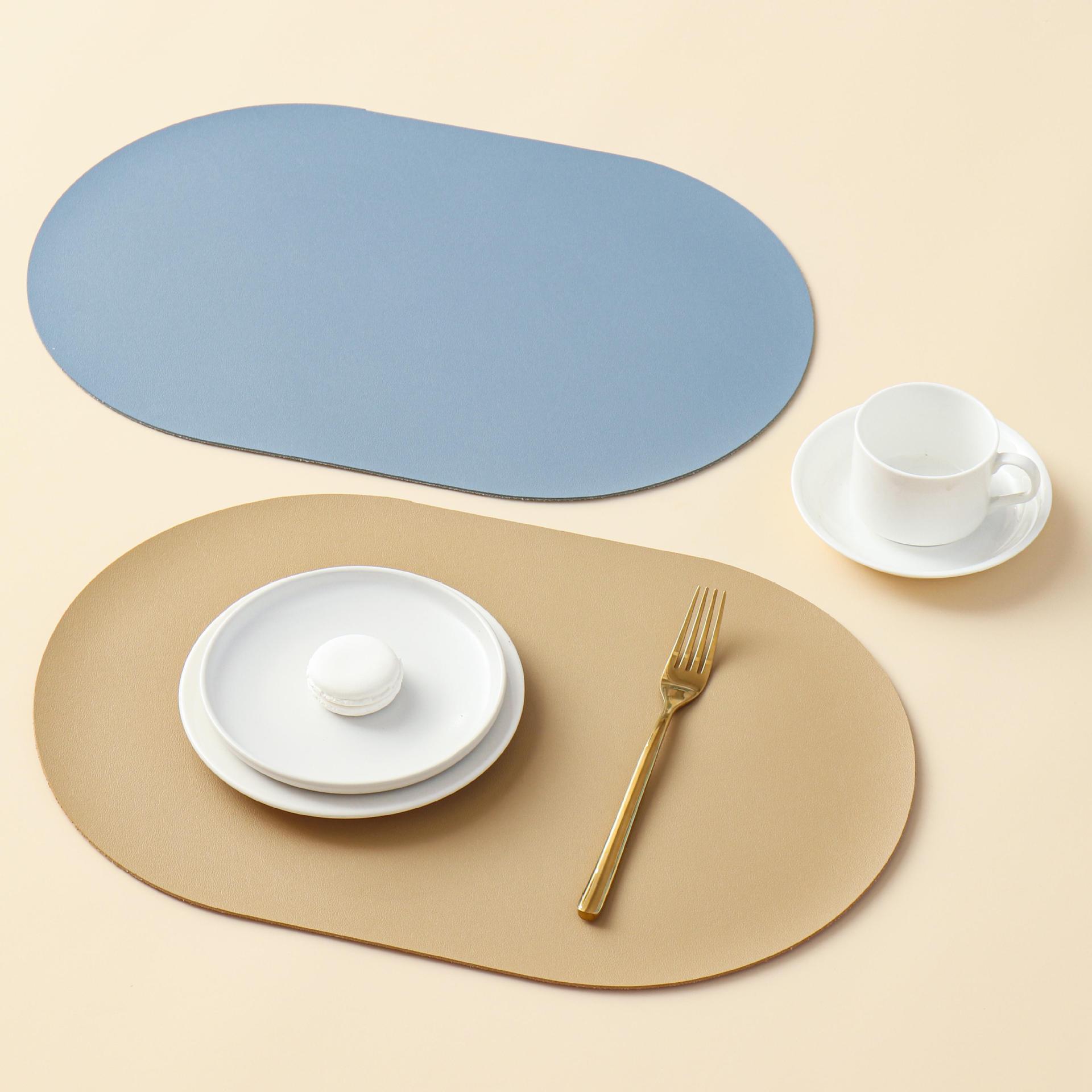 純色皮革餐墊隔熱餐桌墊西餐墊西餐墊防水防油耐高溫隔熱墊