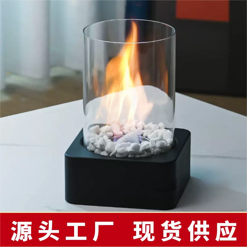 跨境热销桌面白色壁炉室内户外酒精壁炉家用取暖便携式火盆壁炉