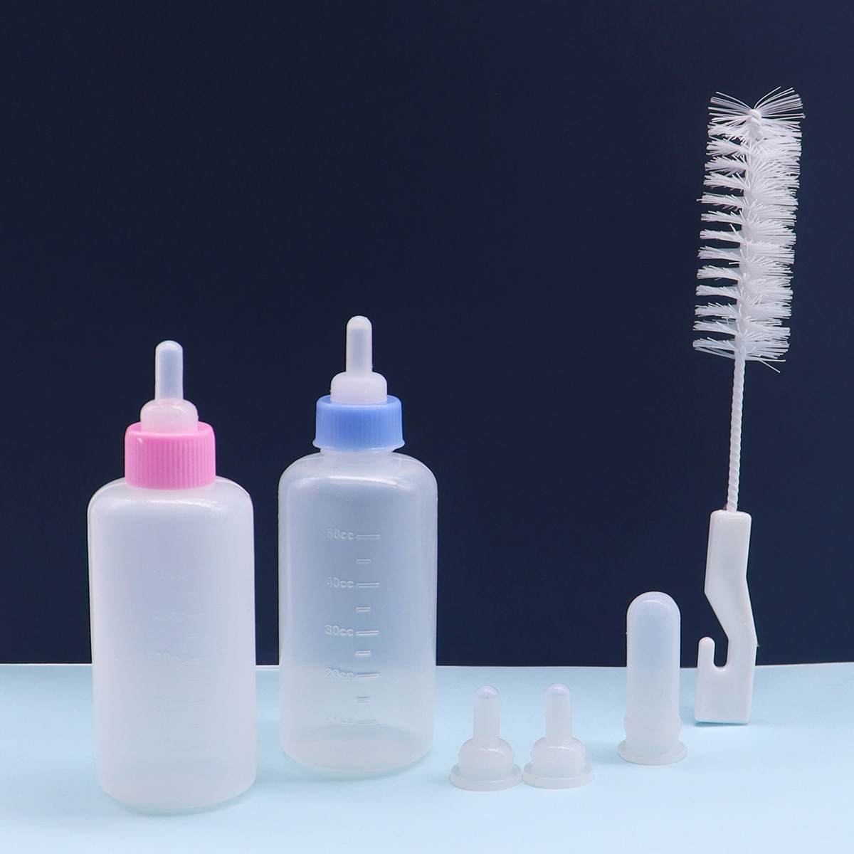 Juego de biberones para mascotas Cachorro recién nacido Alimentador de gatos Cachorro de silicona Pezón Biónico Lactancia Productos para cachorros