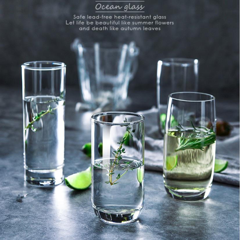 Océano de vidrio transparente taza recta taza de té taza de jugo de leche taza Haibo taza de cerveza