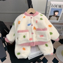 女童珊瑚绒睡衣加厚款夹棉保暖冬季法兰绒女宝宝秋冬款儿童家潮流