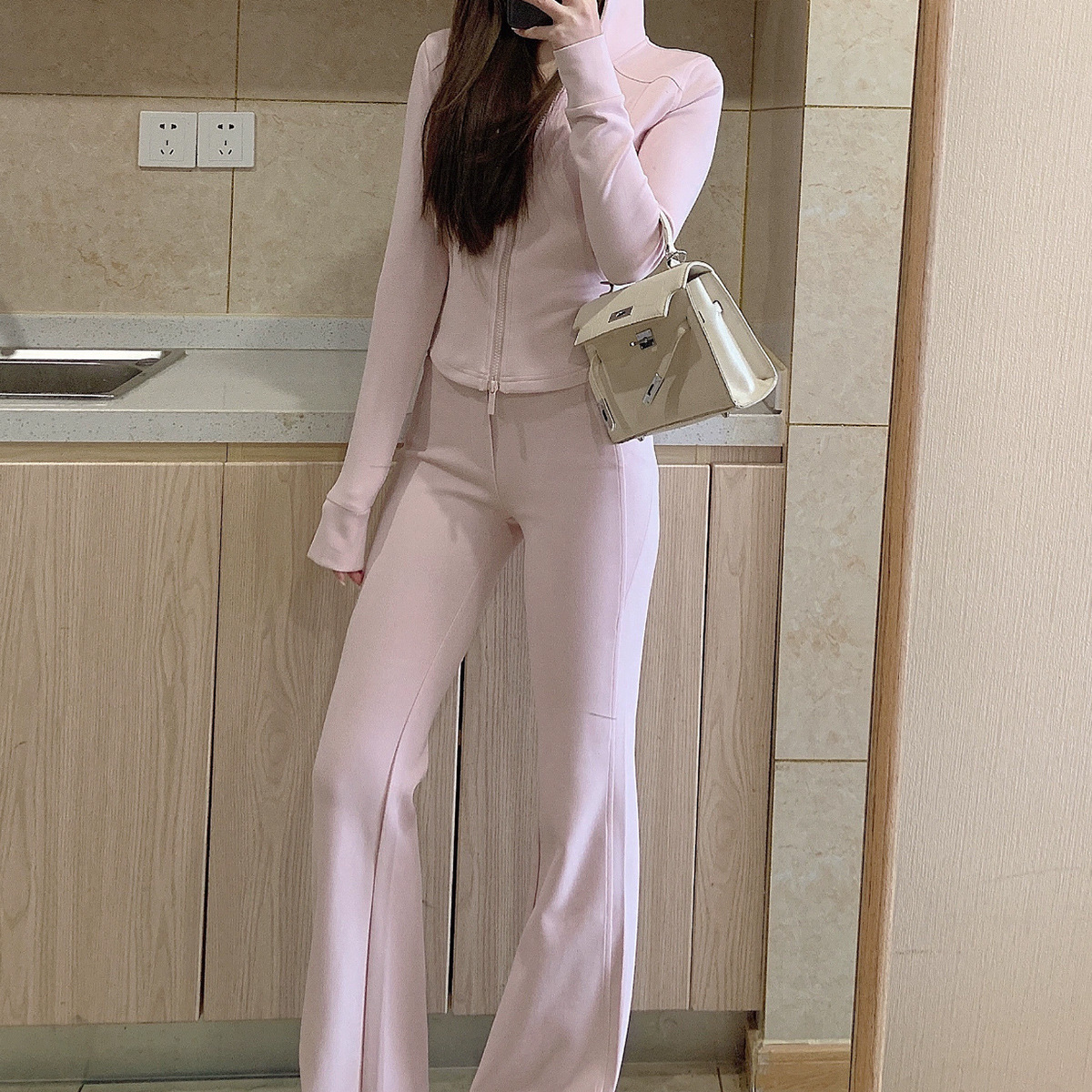 Casual Sports Spice Girl Hooded Sweater suit Women's Autumn Wear Cardigan Jacket Skinny Trousers Two-piece Set