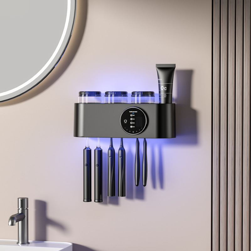 スマート歯ブラシ消毒器紫外線殺菌乾燥穴なしトイレ壁掛け式ラック電動収納|undefined