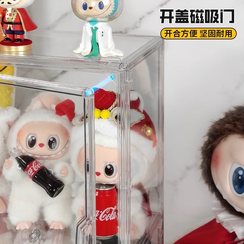 ブラインドボックス展示ボックスzimomo大頭領アクリル収納ボックスlabubuディスプレイスタンド透明フィギュア展示キャビネット
