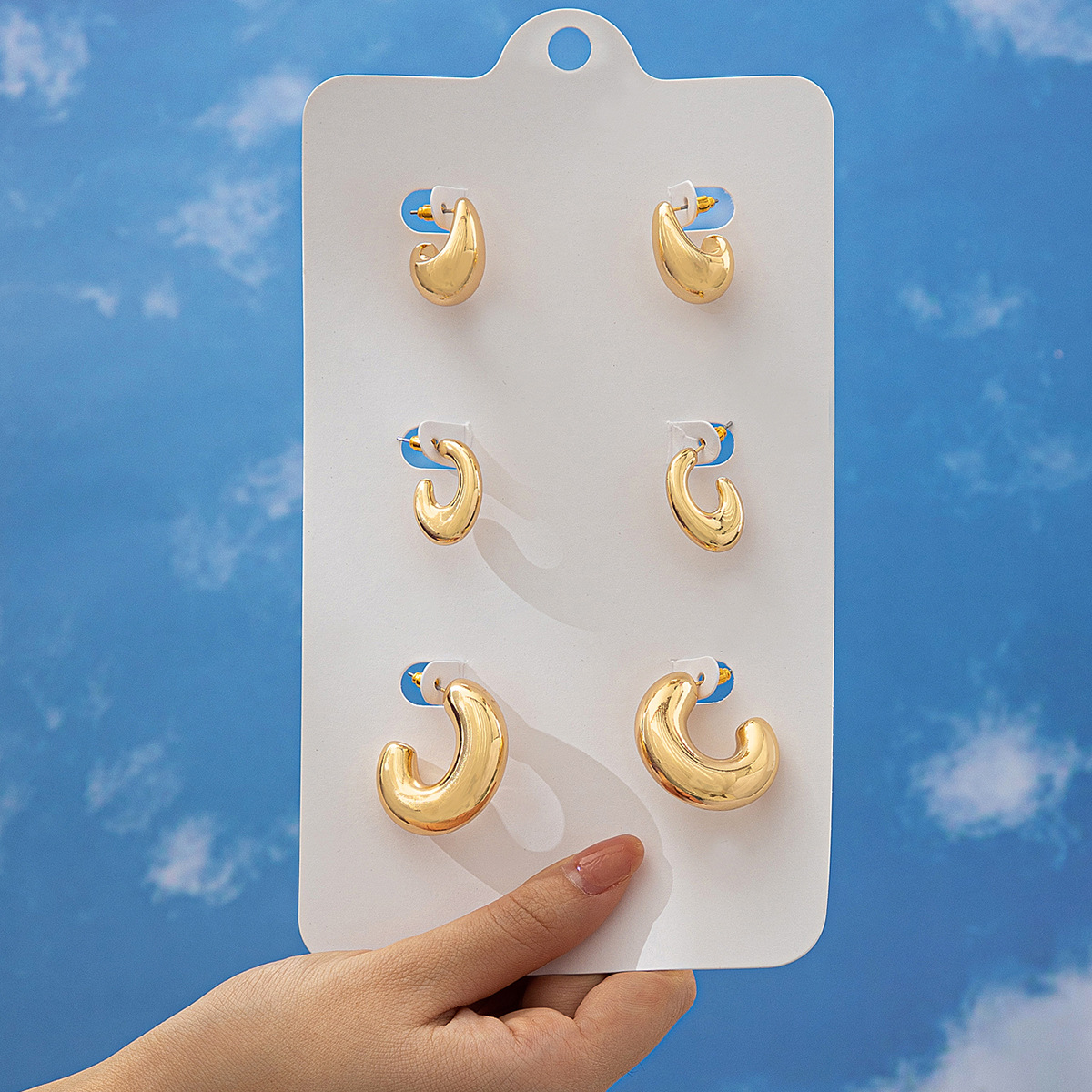 C Shape Pattern 1 Set Simple Style C Shape Alloy Ear Studs