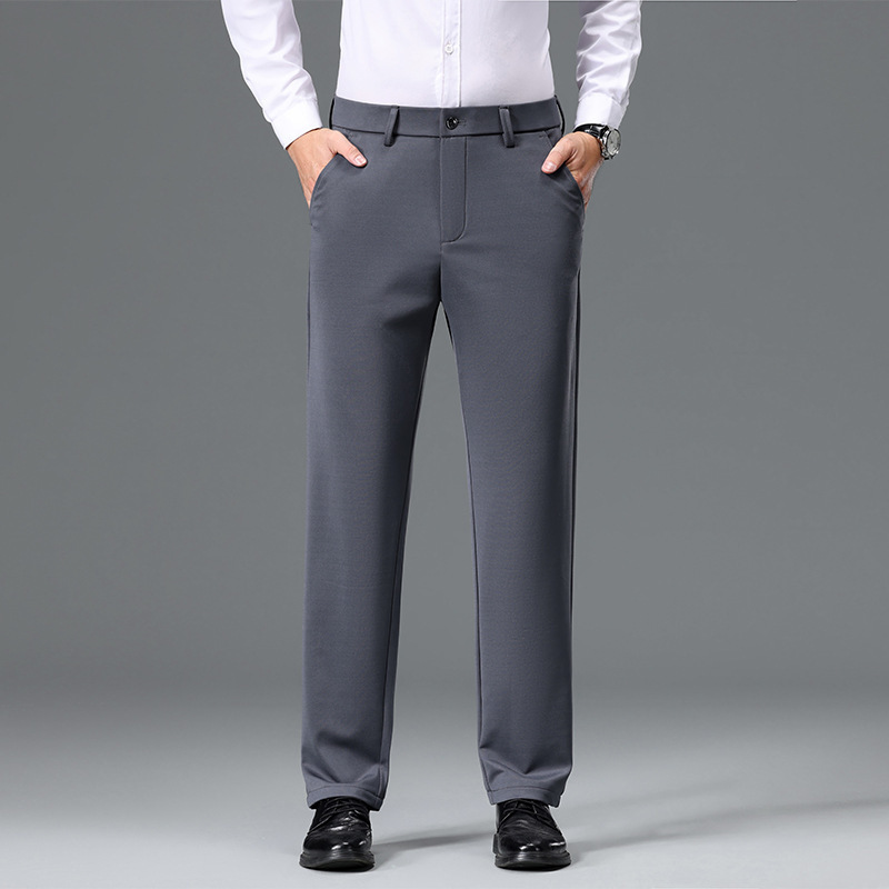 Spring and Summer New Business Casual Pants for Men, Large Size Elastic Accessible Luxury Work Versatile Work Clothing Professional Wear Straight Pants