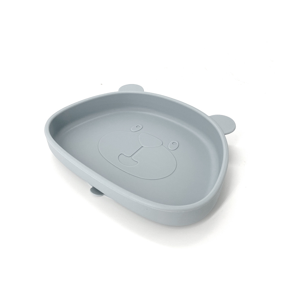 Bebé y bebé suministros Placa de silicona integrada vajilla para niños dibujos animados Panda suplemento alimenticio infantil tazón tenedor cuchara traje