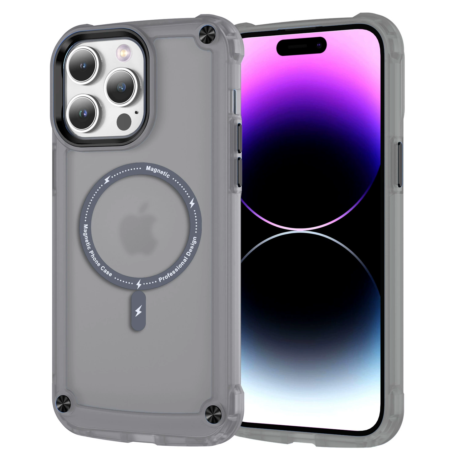Чехол для телефона (Apple) совместим с iPhone 12–16, магнитный матовый или прозрачный, защита угла подушки безопасности